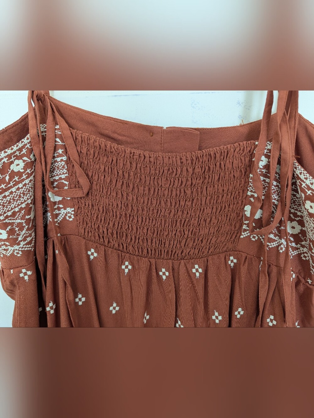 Spiritual Gangster Brown Embroidered Bodice Tiered Maxi Dress - Picture 7 of 10